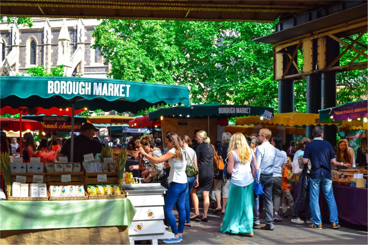 people shopping at a Local Market