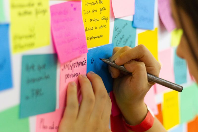 A wall of sticky notes